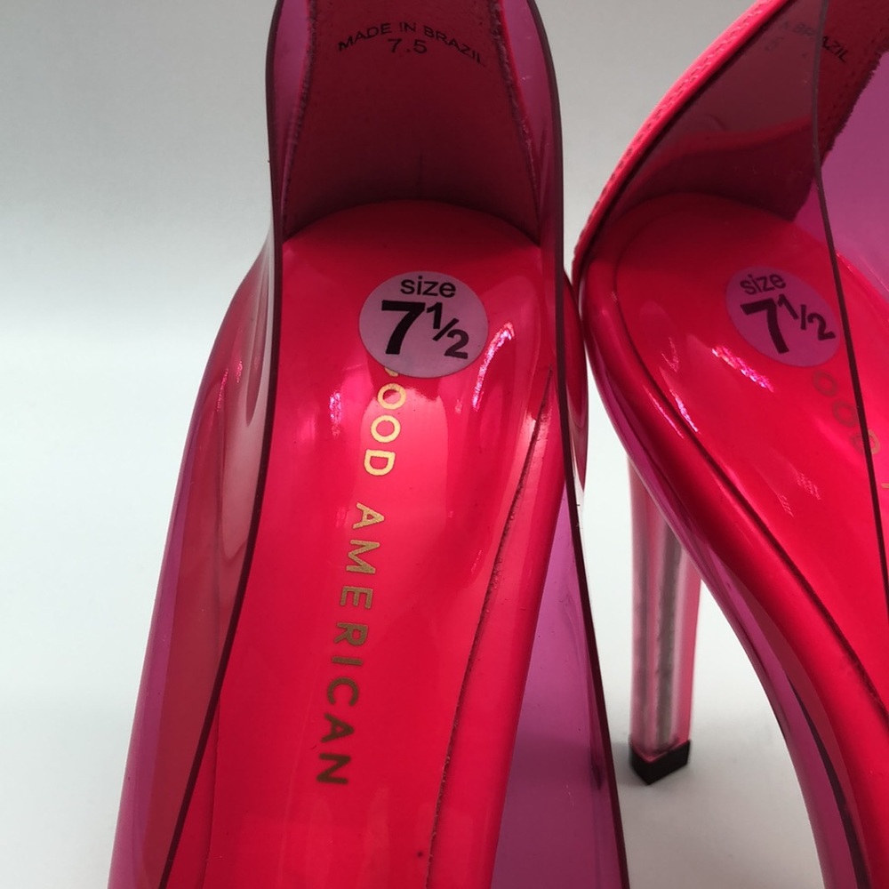 Good American Metallic Hot Pink Embellished Pointed-Toe Stiletto Heels - Picture 4 of 8